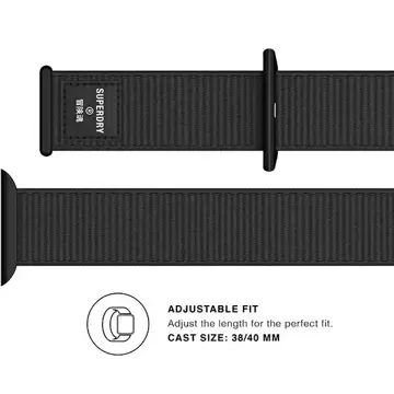 Pasek SuperDry Watchband Apple Watch 38/40/41 mm Nylon Weave czarny/black 41673