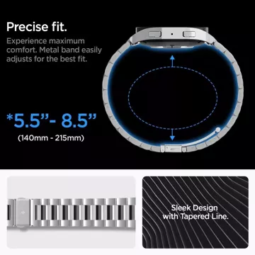 Pasek bransoleta Spigen Modern Fit Band do Samsung Galaxy Watch 6 (44 mm) Silver