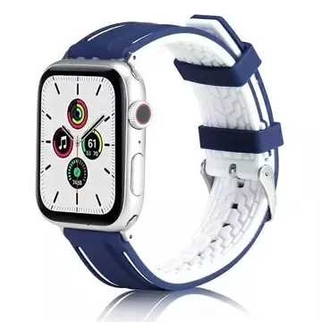 Pasek do smartwatcha Beline Solid Silicone do Apple Watch 42/44/45/49mm granatowo-biały  navy/white