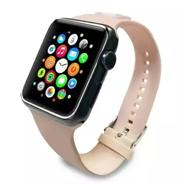 Pasek do smartwatcha Karl Lagerfeld KLAWMSLCP do Apple Watch 38/40/41mm różowy/pink strap Silicone Choupette Heads