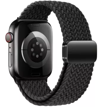 Pasek nylonowy do Apple Watch 4 / 5 / 6 / 7 / 8 / 9 / SE / ULTRA 1 / 2 (42 / 44 / 45 / 49 MM) NylonMag Black