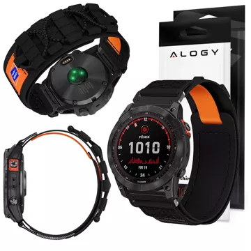 Pasek nylonowy do Garmin Fenix 5x / 6x / 7x / Pro / Descent / Tactix / Enduro (26mm) Alogy Nylon Band Czarny