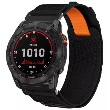 Pasek nylonowy do Garmin Fenix 5x / 6x / 7x / Pro / Descent / Tactix / Enduro (26mm) Alogy Nylon Band Czarny