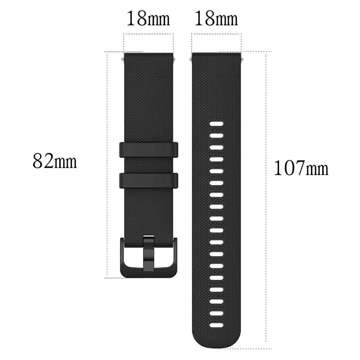 Pasek uniwersalny Alogy Strap z klamrą na smartwatch zegarek 18mm czarny