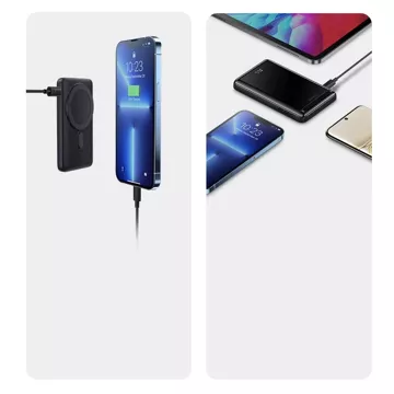 Powerbank Baseus Magnetic Bracket 10000mAh 20W z MagSafe - niebieski + kabel USB-C 60W 0.5m