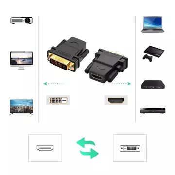 Przejściówka UGREEN  HDMI (żeński) - DVI 24+1 (męski) FHD 60 Hz czarny (20124)