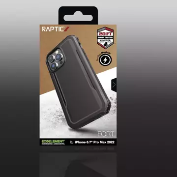 Raptic Fort Case etui iPhone 14 Pro Max z MagSafe pancerny pokrowiec czarny