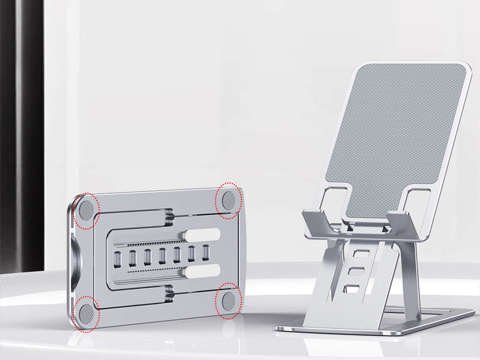 Regulowany stojak na telefon Alogy składana podstawka na biurko Srebrny