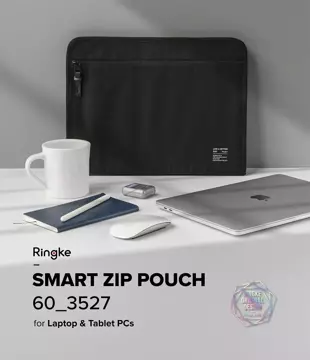 Ringke Smart Zip Pouch uniwersalne etui na laptopa tablet (do 13'') podstawka torba organizer granatowy