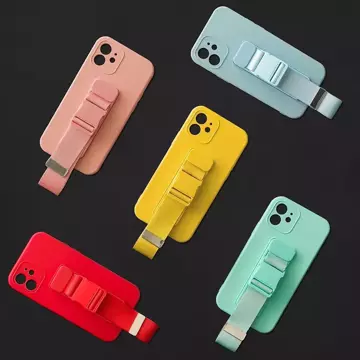 Rope Case silikonowe etui ze smyczą torebka smycz pasek do Samsung Galaxy A73 czerwony