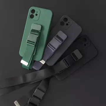 Rope case żelowe etui ze smyczą łańcuszkiem torebka smycz iPhone 11 Pro granatowy