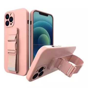 Rope case żelowe etui ze smyczą łańcuszkiem torebka smycz iPhone 11 Pro różowy