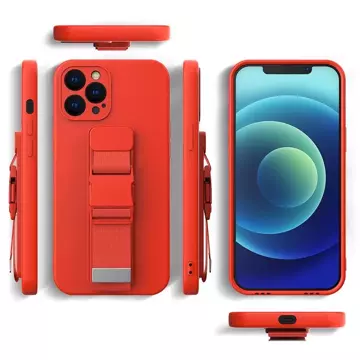 Rope case żelowe etui ze smyczą łańcuszkiem torebka smycz iPhone 12 Pro granatowy