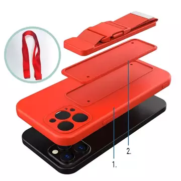 Rope case żelowe etui ze smyczą łańcuszkiem torebka smycz iPhone 12 granatowy