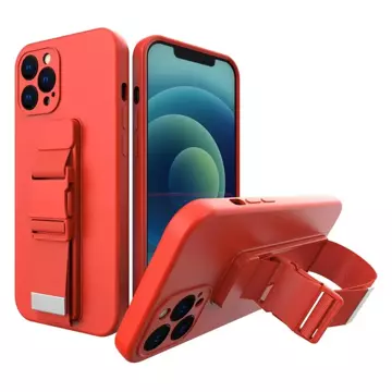 Rope case żelowe etui ze smyczą łańcuszkiem torebka smycz iPhone 13 mini czerwony