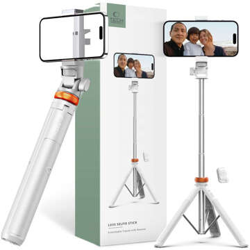 Selfie Stick Kijek Statyw Tripod Bluetooth uchwyt do telefonu zdjęć + Pilot L03S biały