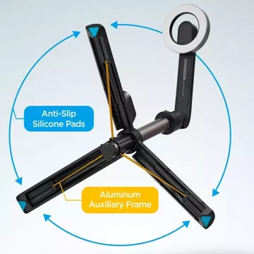 Selfie Stick Kijek Statyw Tripod Spigen S571W MagSafe Bluetooth  uchwyt do telefonu zdjęć + Pilot Czarny