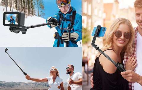 Selfie stick Telesin do kamer sportowych z pilotem BT (TE-RCSS-001)