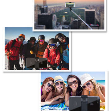 Selfie stick statyw Tripod Alogy Stand uchwyt na telefon kijek do zdjęć selfie pilot Bluetooth Czarny