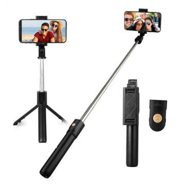 Selfie stick statyw Tripod Alogy Stand uchwyt na telefon kijek do zdjęć selfie pilot Bluetooth Czarny