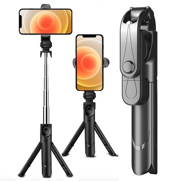 Selfie stick statyw Tripod uchwyt na telefon Alogy Trójnóg kijek do zdjęć selfie pilot Bluetooth 360 Czarny