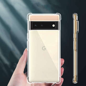 Silikonowe etui pancerne ShockProof Alogy do Google Pixel 6 Przezroczyste