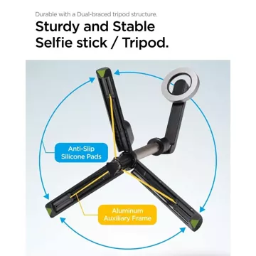 Spigen S570W Magsafe Bluetooth Selfie Stick Tripod Black