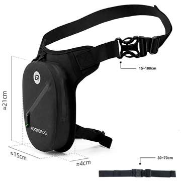 Szaszetka biodrowa nerka wodoodporna RockBros Belt Bag Waterproof AS-081 torba na biodro na akcesoria Czarna