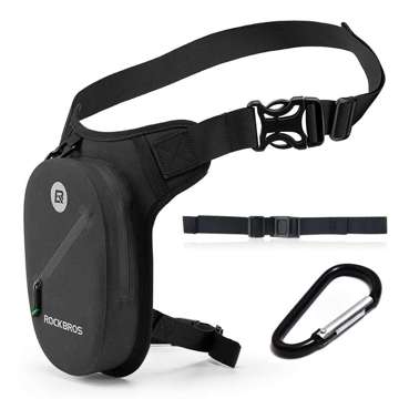 Szaszetka biodrowa nerka wodoodporna RockBros Belt Bag Waterproof AS-081 torba na biodro na akcesoria Czarna