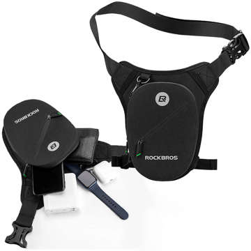 Szaszetka biodrowa nerka wodoodporna RockBros Belt Bag Waterproof AS-081 torba na biodro na akcesoria Czarna