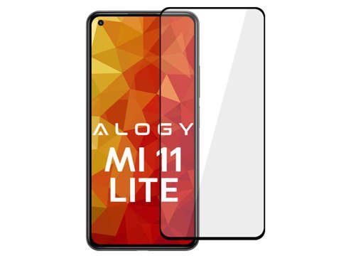 Szkło Alogy Full Glue case friendly do Xiaomi Mi 11 Lite Czarne