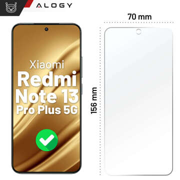 Szkło "NIETŁUKĄCE" do Xiaomi Redmi Note 13 Pro Plus 5G na ekran hybrydowe Alogy Flexi Glass 9H Case Friendly płaskie na ekran