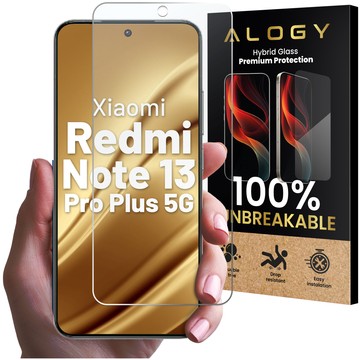 Szkło "NIETŁUKĄCE" do Xiaomi Redmi Note 13 Pro Plus 5G na ekran hybrydowe Alogy Flexi Glass 9H Case Friendly płaskie na ekran