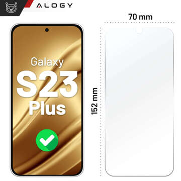 Szkło "NIETŁUKĄCE"do Samsung Galaxy S23 Plus na ekran hybrydowe Alogy Flexi Glass 9H Case Friendly płaskie na ekran