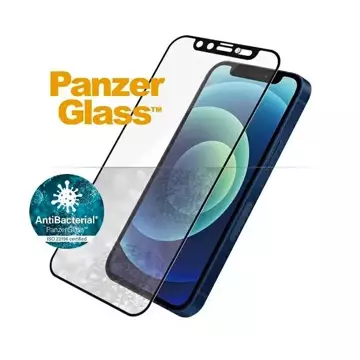 Szkło PanzerGlass E2E Microfracture do iPhone 12 Mini 5,4" CamSlider Swarovsky Case Friendly AntiBacterial czarny/black