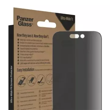 Szkło PanzerGlass Ultra-Wide Fit do iPhone 14 Pro 6,1" Privacy Screen Protection Antibacterial Easy Aligner Included P2784