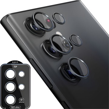 Szkło do Samsung Galaxy S22 Ultra osłona na aparat obiektyw 3mk Lens Protection Pro nakładka ochronna Black