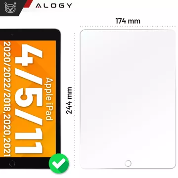 Szkło hartowane Alogy 9H na ekran do iPad Air 4 2020/ Air 5 2022/ iPad Pro 11 2018/ 2020/ 2021