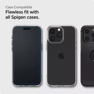 Szkło hartowane Spigen Alm Glass FC 2-pack do Apple iPhone 15 Pro Max Black