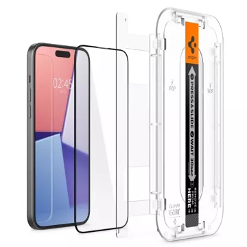 Szkło hartowane Spigen Glas.tR ”EZ Fit” FC 2-Pack do iPhone 15 / 16 Black