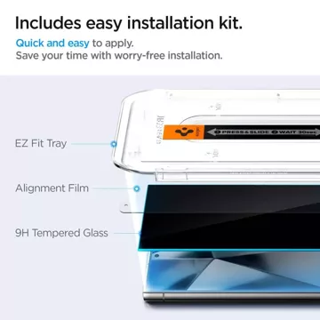 Szkło hartowane Spigen Glas.tR ”Ez Fit” 2-pack do Samsung Galaxy S24 Ultra Privacy