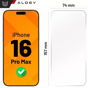 Szkło hartowane do Apple iPhone 16 Pro Max ochronne szkiełko na ekran 9H Alogy Heavy Pro+™️