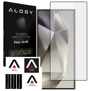 Szkło hartowane do etui Alogy Full Glue case friendly do Samsung Galaxy S24 Ultra Czarne