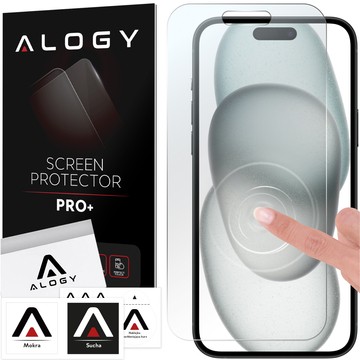 Szkło hybrydowe do Apple iPhone 15 Plus / 16 Plus na ekran Alogy Flexi Glass 9H Case Friendly płaskie na ekran