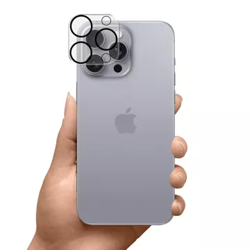 Szkło hybrydowe na aparat do Apple iPhone 16 Pro / 16 Pro Max osłona na obiektyw 3mk Lens Pro Full Cover pancerna ochrona aparatu