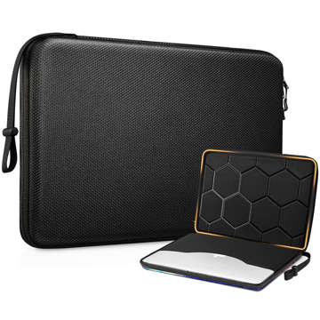 Torba na laptopa do MacBooka Air Pro 13.3" Alogy Hard Foam Bag etui ochronne teczka 13-14" Czarna