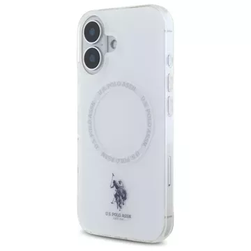 US Polo USHMP16SHOCLDPW iPhone 16 6.1" biały/white IML Ring MagSafe