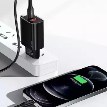 USAMS Ładowarka sieciowa 1x USB-C + 1x USB T35 20W (only head) PD3.0 + QC3.0 Fast Charging biały/white CC121TC01 (US-CC121)