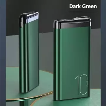 USAMS Powerbank PB55 10000mAh 2xUSB wyświetlacz LED zielony/green 10KCD14802 (US-CD148) aluminium