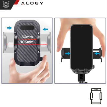 Uchwyt na telefon stojak podstawka na biurko regulowany 360 Tripod biurkowy statyw 4-7" Alogy Czarny